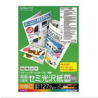 コクヨ カラーレーザー&カラーコピー用紙 中厚口 両面印刷用 セミ光沢紙 A4  1袋（100枚入） LBP-FH2810（わけあり品）