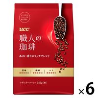 【コーヒー粉】UCC上島珈琲 職人の珈琲 あまい香りのリッチブレンド 1ケース（240g×6袋入）