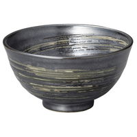 陶雅 飯碗 黒渦丸碗(大) [8個入] tga-1318-095（直送品）