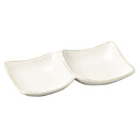 陶雅 薬味皿 白釉角切二品皿 [7個入] tga-3118-086（直送品）