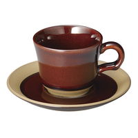 陶雅 カップ＆ソーサー CS オークブラウン コーヒー碗皿 [2個入] tga-4718-306（直送品）