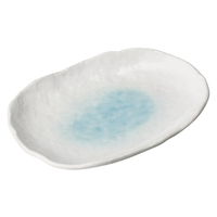 陶雅 取皿 白釉ブルー楕円皿 [7個入] tga-5118-159（直送品）
