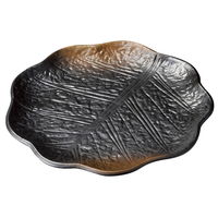 陶雅 大皿 やきしめ木の葉型8.0丸皿 [2個入] tga-5418-019（直送品）