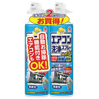 アース エアコン洗浄スプレー 防カビプラス 無香性 1パック（2本入）（わけあり品）