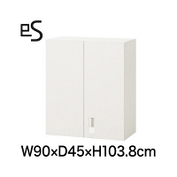【組立設置込】イトーキ es エスキャビネット 3段両開き扉 スマートロック仕様 連結用（上置き） ホワイト H2-M1090HVS-W9 1台（直送品）