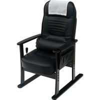 【軒先渡し】ヤマソロ 肘付高座椅子 安定型 ブラックレザー 1台（直送品）
