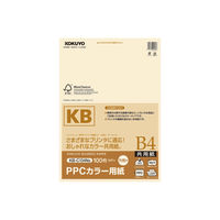 コクヨ PPCカラー用紙（共用紙）（FSC認証） B4 100枚入 1セット（300枚：100枚×3袋） 64g平米 アイボリ KB-C134NS（直送品）