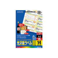 コクヨ（KOKUYO） カラーLBP&PPC用光沢紙ラベル A4 14面 37X93 20枚 LBP-G6914 1セット（60枚：20枚入×3袋）（直送品）