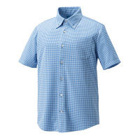 KAZEN ニットシャツ 介護ユニフォーム 男女兼用 ブルー S APK238-18（直送品）