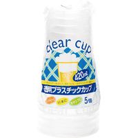 透明プラスチックカップ４２０ｍｌ　５個　5個／束 004534913 5個／束×20束（直送品）