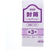 【ケース販売】シモジマ HEIKO 事務用 ケント封筒 長3 80G テープ付 007524110 1ケース(100枚入×10袋)（直送品）