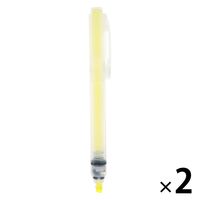 無印良品 ポリプロピレンノック式蛍光ペン 黄色 1セット（2本） 良品計画