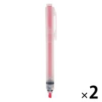 無印良品 ポリプロピレンノック式蛍光ペン ピンク 1セット（2本） 良品計画