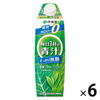 伊藤園 ごくごく飲める 毎日1杯の青汁 すっきり無糖 キャップ付き 紙パック 1L 1箱（6本入）