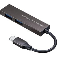 サンワサプライ USB Type-C 2ポートスリムハブ USB-3TCH24S 1個（直送品）