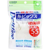 クリエイト デントファイン 糸ピックス ワイドフロス お徳用 55本入 1セット(1個(55本入)×12)（直送品）