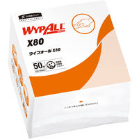 【不織布ウエス】 日本製紙クレシア WYPALL ワイプオールX80 4つ折り 1ケース（600枚：50枚入×12パック）
