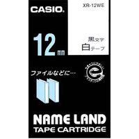 カシオ計算機 ラベルテープ XR-12WE白に黒文字12mm 5個　1セット（直送品）