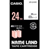 カシオ計算機 ラベルテープ XR-24WE白に黒文字 24mm5個　1セット（直送品）