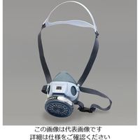 エスコ 吸収缶交換マスク(1缶式) EA800MS-6A 1セット(3個)（直送品）