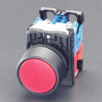 エスコ 22/25mm 押しボタンスイッチ(赤) EA940D-96 1セット(5個)（直送品）