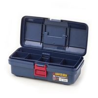 エスコ 385x202x140mm 工具箱(中皿付/ブルー) EA505AD-1 1セット(4個)（直送品）