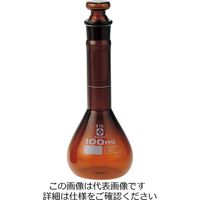 柴田科学 メスフラスコ 茶 短形 100mL 1個 023090-100（直送品）