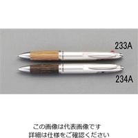 エスコ 0.7mm 2色シャープ・ボールペン(黒・赤/ナチュラルウッド) EA765MG-233A 1セット(10本)（直送品）