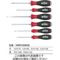 Wiha ソフトフィニッシュ キャップ付貫通 ドライバーセット(+ー) 6本組 HXR125SC6 1セット（直送品）