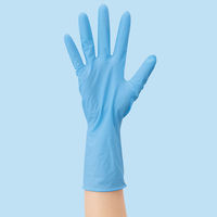 川西工業　ニトリル使いきり手袋ロング　粉なし　ブルー　L　1箱（100枚入）（わけあり品）