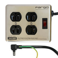 Fargo（ファーゴ）　延長コード 電源タップ　4個口3P　一括スイッチ付　雷サージ付　スチールタップ