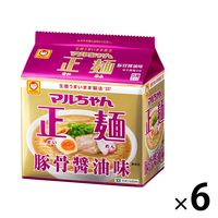 東洋水産　マルちゃん正麺 豚骨醤油味 袋麺　1セット（30食：5食入×6パック）