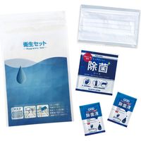 フィード 衛生セット（不織布マスク+除菌シート+除菌液パウチ） 22006150-120 1箱（120セット入）（直送品）