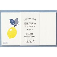 カードセット 名刺サイズ 活版 レモン柄 88565006 1セット（4冊） デザインフィル（直送品）
