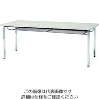 トラスコ中山 TRUSCO 会議用テーブル 1500X600XH700 下棚付 丸脚 ホワイト TDST1560-W 1台 208-2304（直送品）