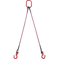 TRUSCO 2本吊玉掛ワイヤーロープスリング（カラー被覆付）アルミロックタイプ 収縮カバー付