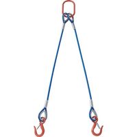 TRUSCO 2本吊玉掛ワイヤーロープスリング（カラー被覆付）アルミロックタイプ