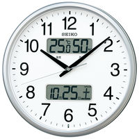 SEIKO（セイコー）掛け時計 [電波 スイープ カレンダー　温湿度] 直径350mm KX235