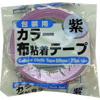 リンレイテープ カラー布粘着テープNO.384 50mmX25m 紫 RT384-VIO5025 1セット（60巻入）（直送品）