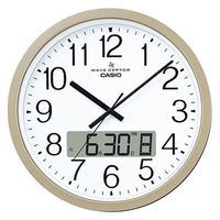 CASIO（カシオ）時報24本付 掛け時計 [電波 ステップ チャイム 大型 カレンダー] 直径380mm IC-4100J-9JF 1個（取寄品）