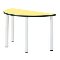 三和製作所 多目的テーブル 半丸型 イエロー 00260417（直送品）