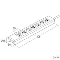 サンワサプライ（SANWA SUPPLY） 電源タップ 2P式（絶縁キャップ付きスイングプラグ、アースコード付き）7個口