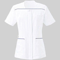 YUKISABURO WATANABE レディスジャケット半袖 YW122 ホワイト×ネイビー 7号 KAZEN（カゼン） 医療白衣 1枚（直送品）