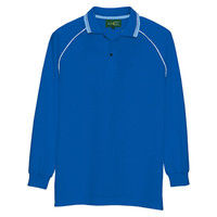 アイトス 制電長袖ポロシャツ（男女兼用） 50010 ブルー L 介護ユニフォーム 1枚（直送品）