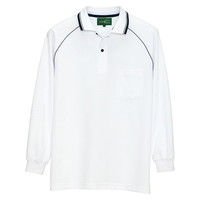 アイトス 制電長袖ポロシャツ（男女兼用） 50010 ホワイト 4L 介護ユニフォーム 1枚（直送品）