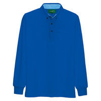 アイトス 制電長袖ポロシャツ（男女兼用） 50012 ブルー 3L 介護ユニフォーム 1枚（直送品）