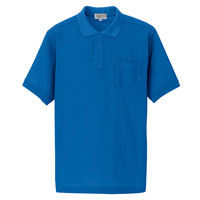 アイトス 半袖ポロシャツ（男女兼用） 7615 ブルー 4L 介護ユニフォーム 1枚（直送品）