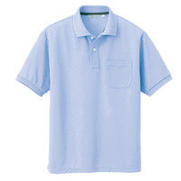 アイトス メンズ半袖ポロシャツ CL1000 サックス 4L 介護ユニフォーム 1枚（直送品）