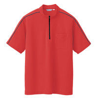 アイトス 半袖クイックドライジップシャツ（男女兼用） CL3000 レッド 5L 1枚（直送品）