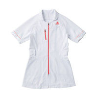 アディダス レディスジャケット SMS004 ホワイト×コーラル L KAZEN（カゼン） 医療白衣 1枚（直送品）
